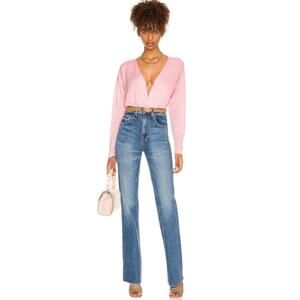 Sanctuary Womens Knit Draped Thinking Of You Faux Wrap Surplice Top Size Medium